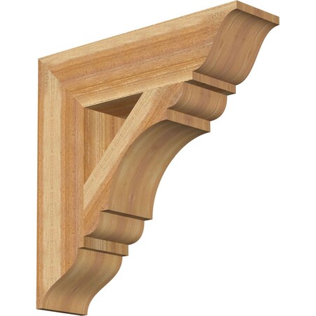 Ekena Millwork Olympic Traditional Rough Sawn Bracket, Western Red Cedar, 6"W x 24"D x 24"H BKT06X24X24OLY01RWR